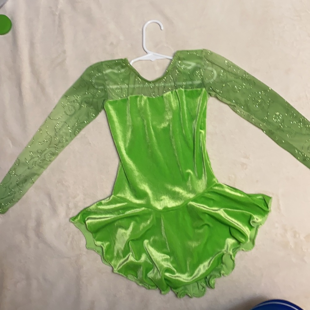 Lime green figure skating dress